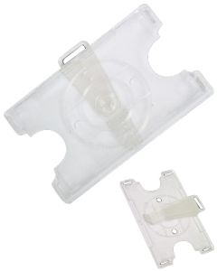 Two Clear clip on ID holders without ID inside