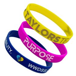 Debossed Inkfill Silicone Wristbands