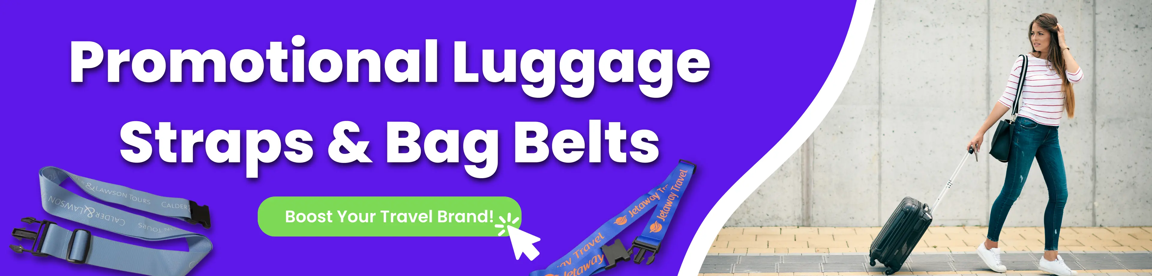 Custom branded Luggage Straps Give your message the chance to travel!