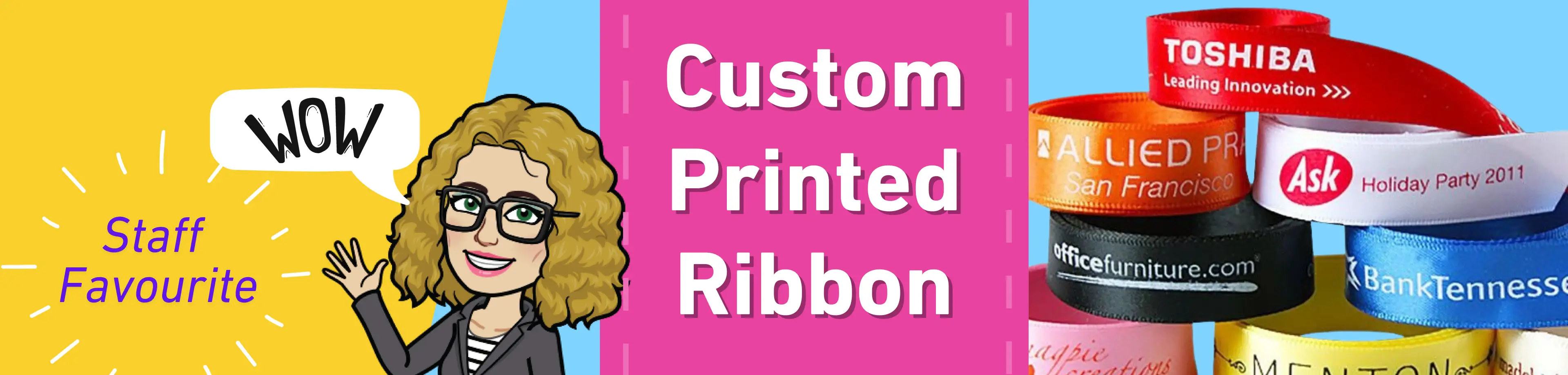 Custom Printed Ribbon - Add a professional and personal touch to your branded business gifts in Canada!