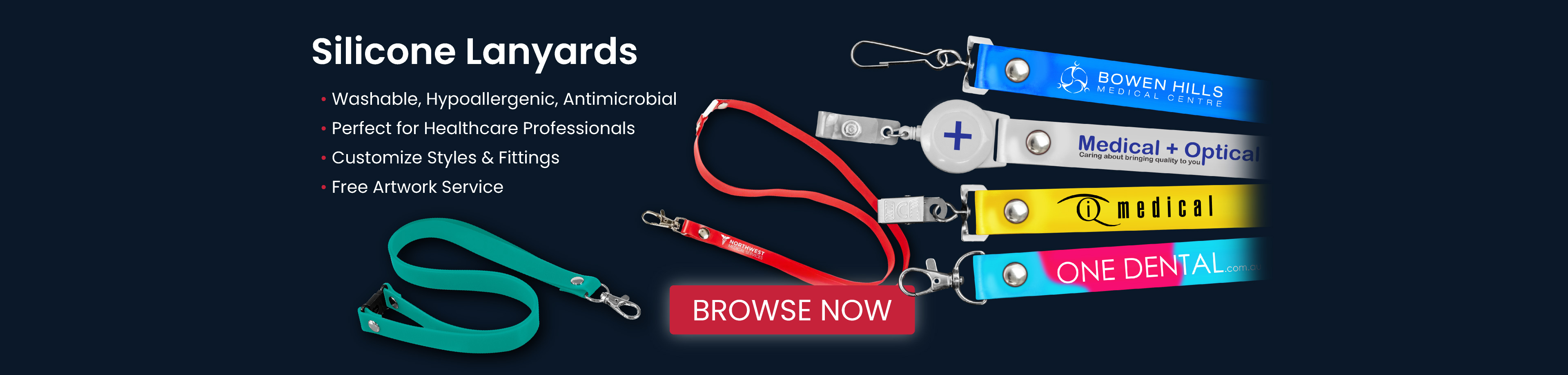 Silicone Lanyards – Click to start custimizing this unique product, featuring loads of styles, colours and print options!